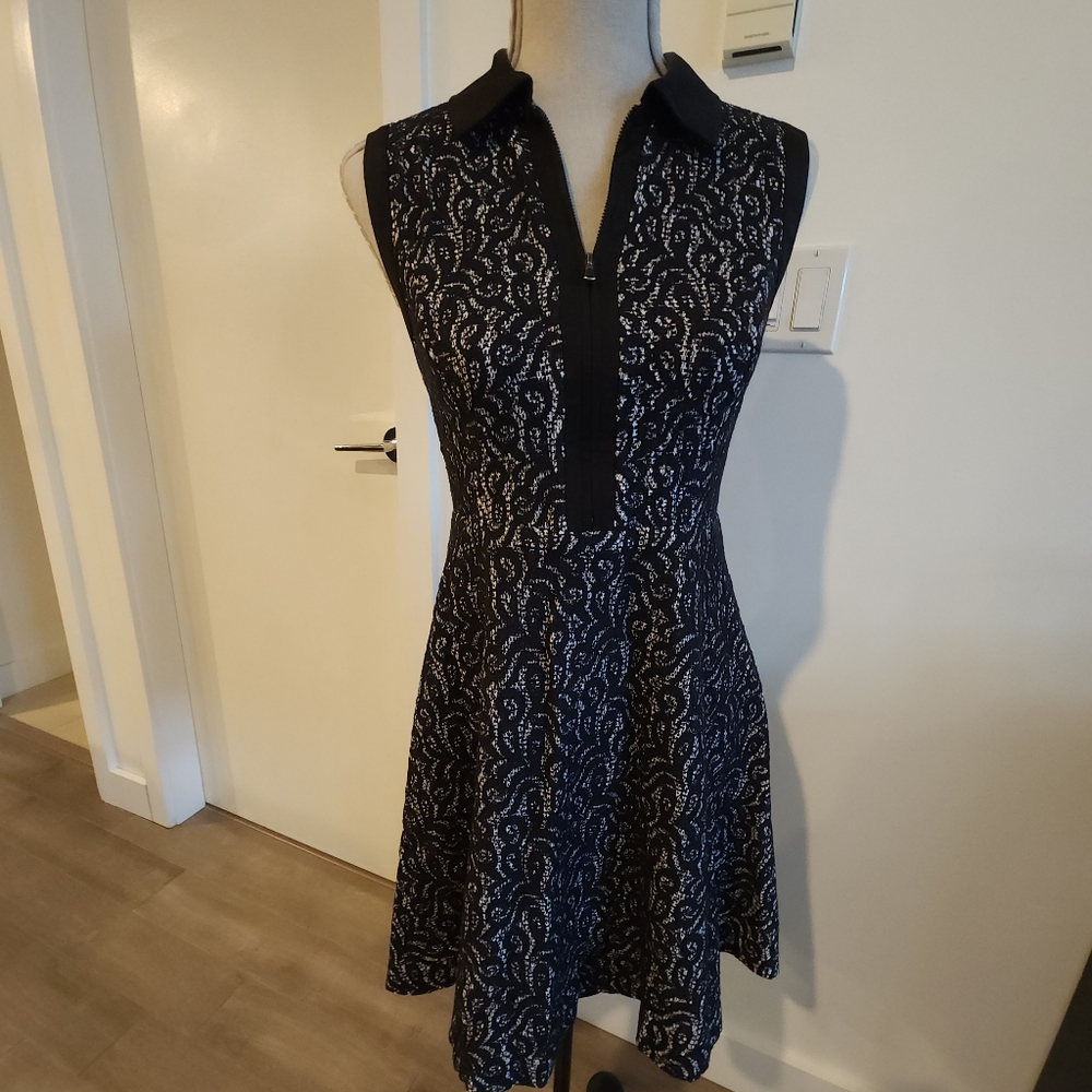Betsey Johnson Stretch Knit Fit & Flare Black Sleeveless Tennis Dress (size 4)